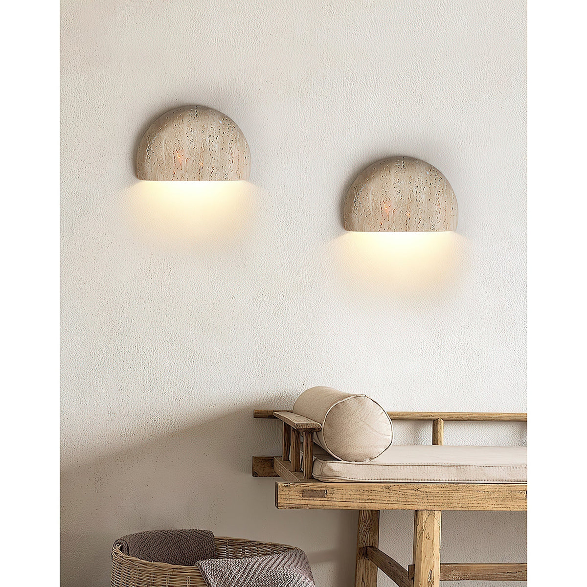 Cuvenarae Modern Minimalist Moon Travertine Wall Lamp