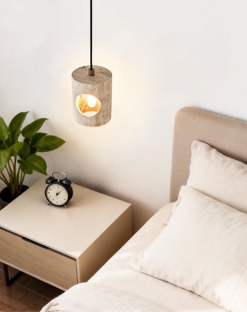Ula Halo Yellow Travertine Pendant Lamp