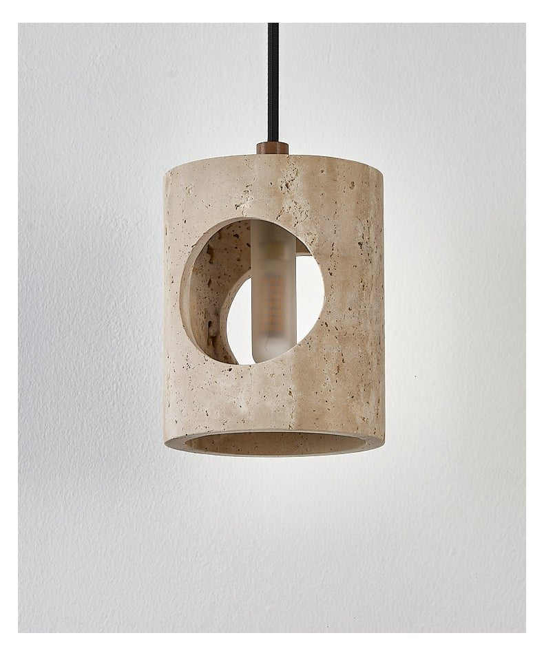 Ula Halo Yellow Travertine Pendant Lamp