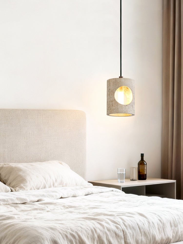 Ula Halo Yellow Travertine Pendant Lamp