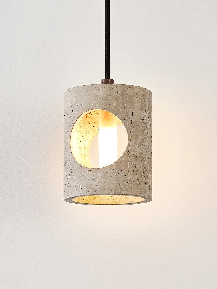 Ula Halo Yellow Travertine Pendant Lamp