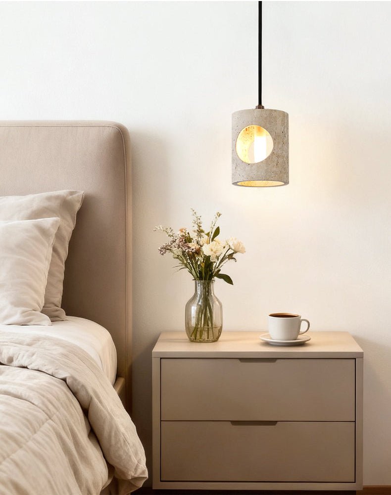 Ula Halo Yellow Travertine Pendant Lamp