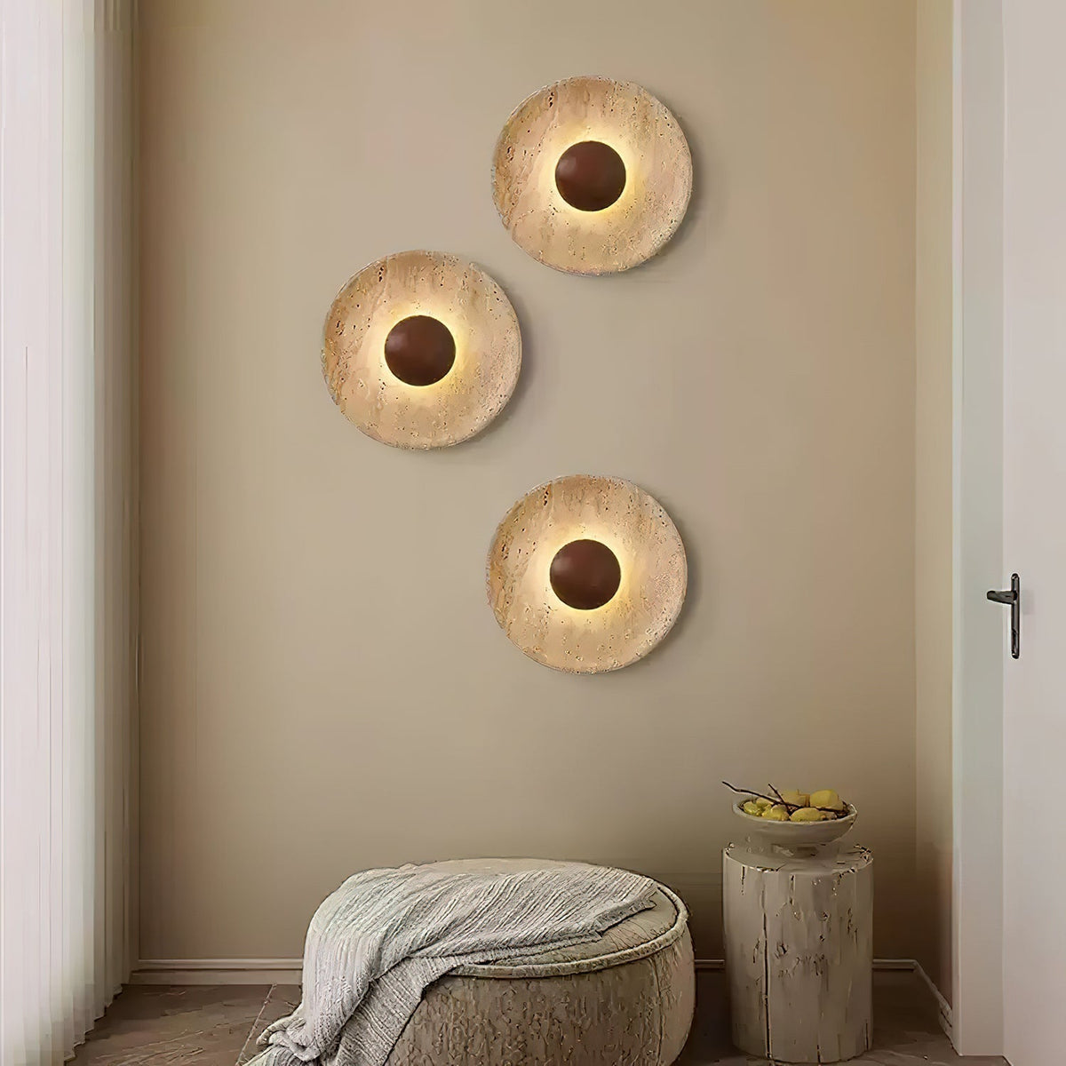 Ulraeia Minimalist Travertine Wall Light