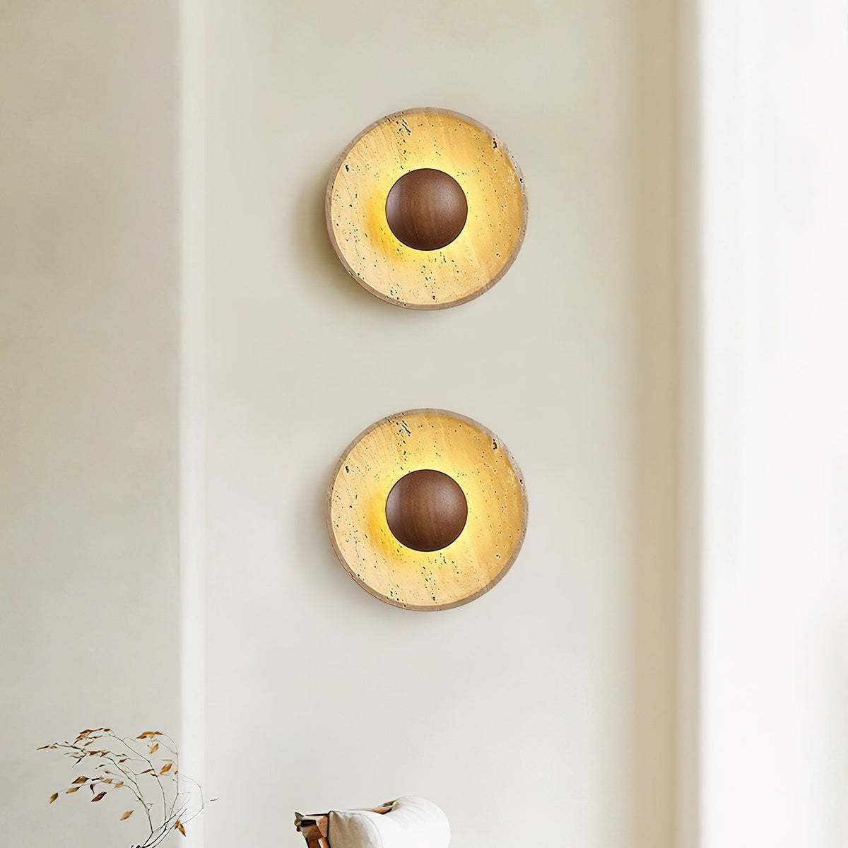 Ulraeia Minimalist Travertine Wall Light