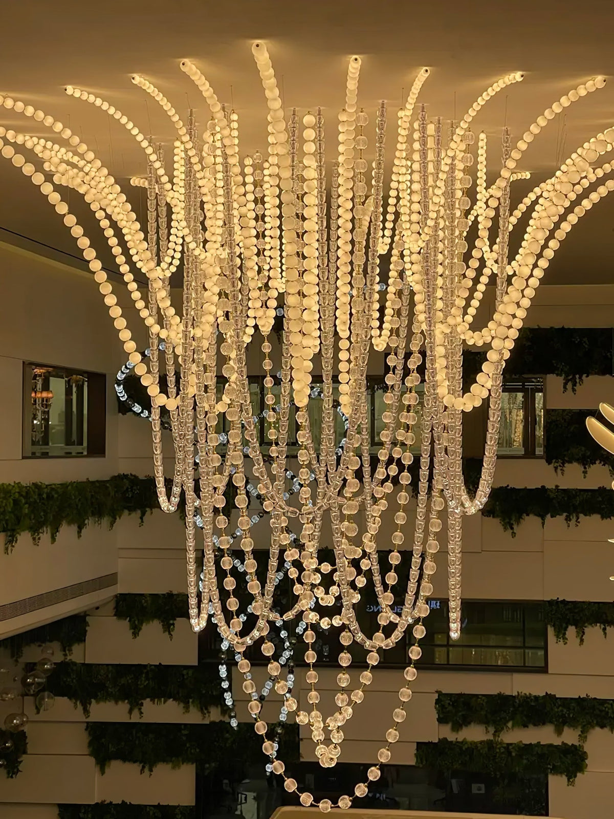 PearlCascade Glass Bead Chandelier