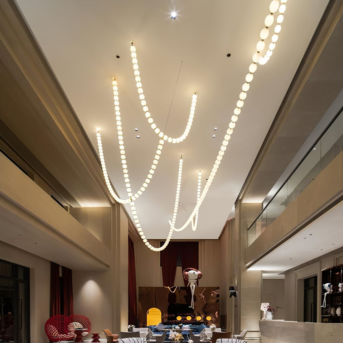 PearlCascade Glass Bead Chandelier