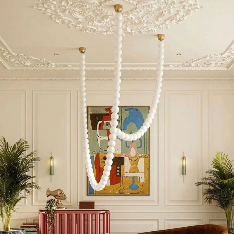 PearlCascade Glass Bead Chandelier