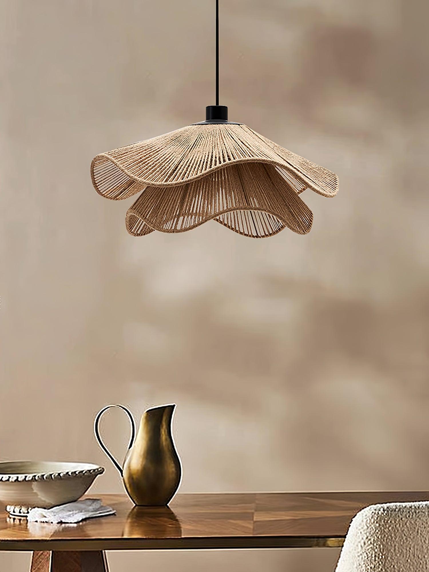 Avenaenne Pendant Lamp Handmade Straw Hat Double Layer