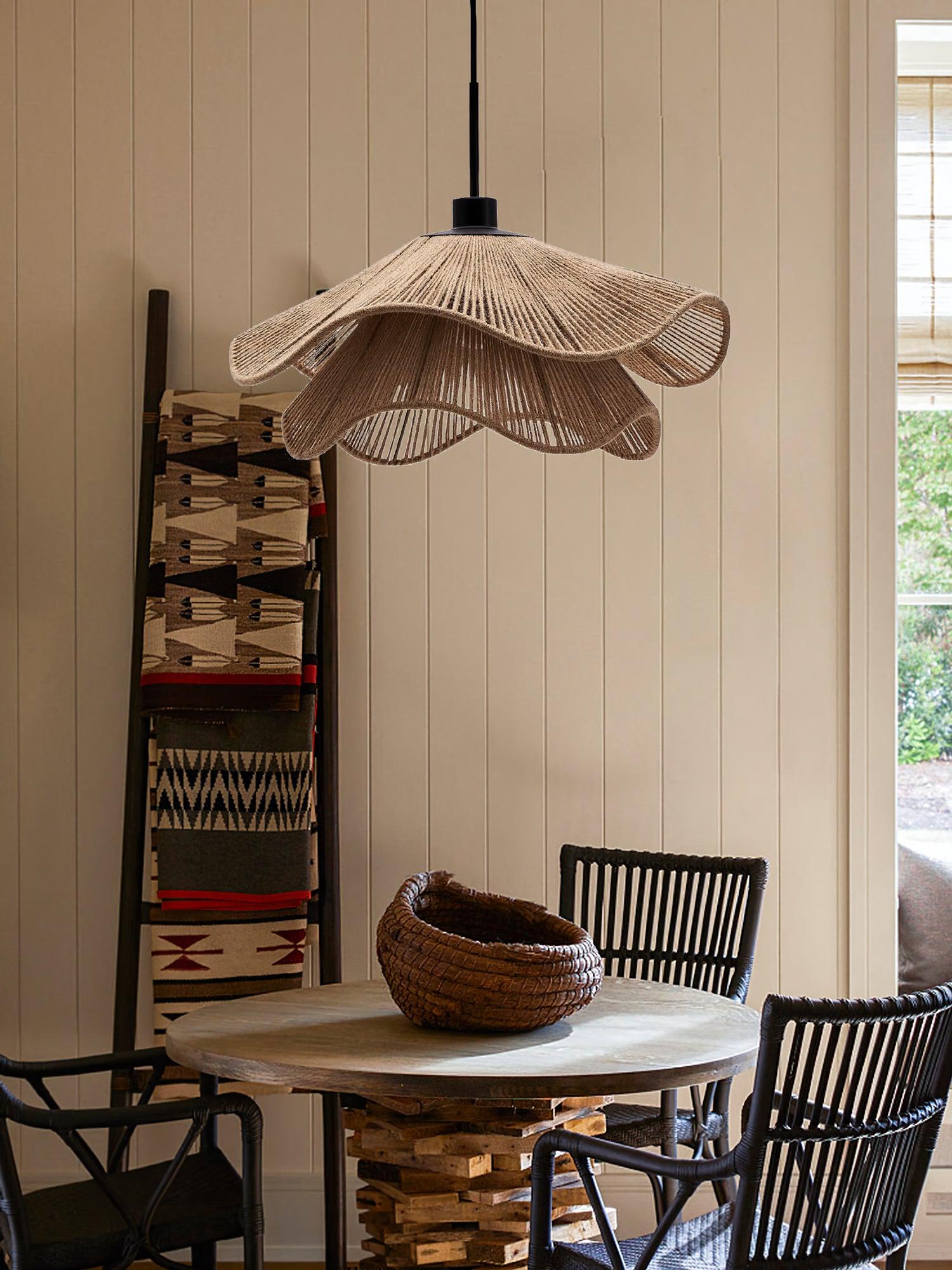 Avenaenne Pendant Lamp Handmade Straw Hat Double Layer