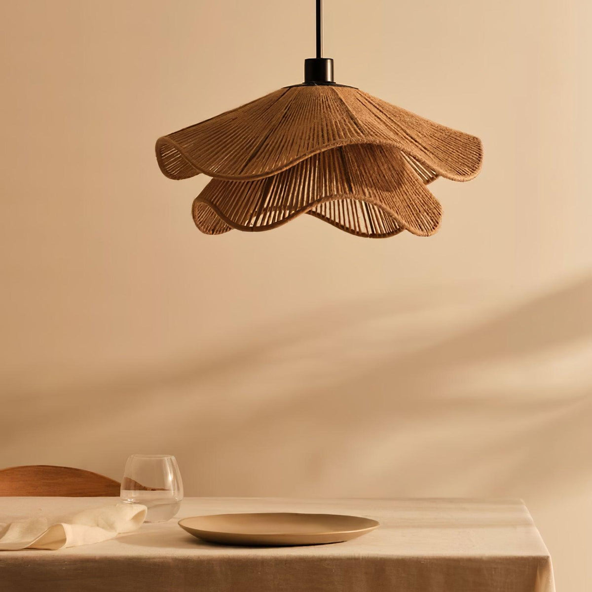Avenaenne Pendant Lamp Handmade Straw Hat Double Layer