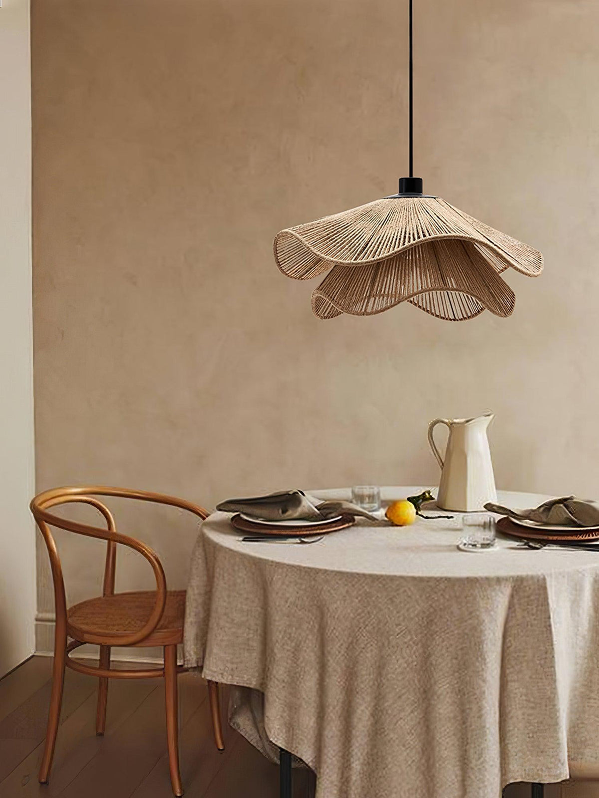 Avenaenne Pendant Lamp Handmade Straw Hat Double Layer