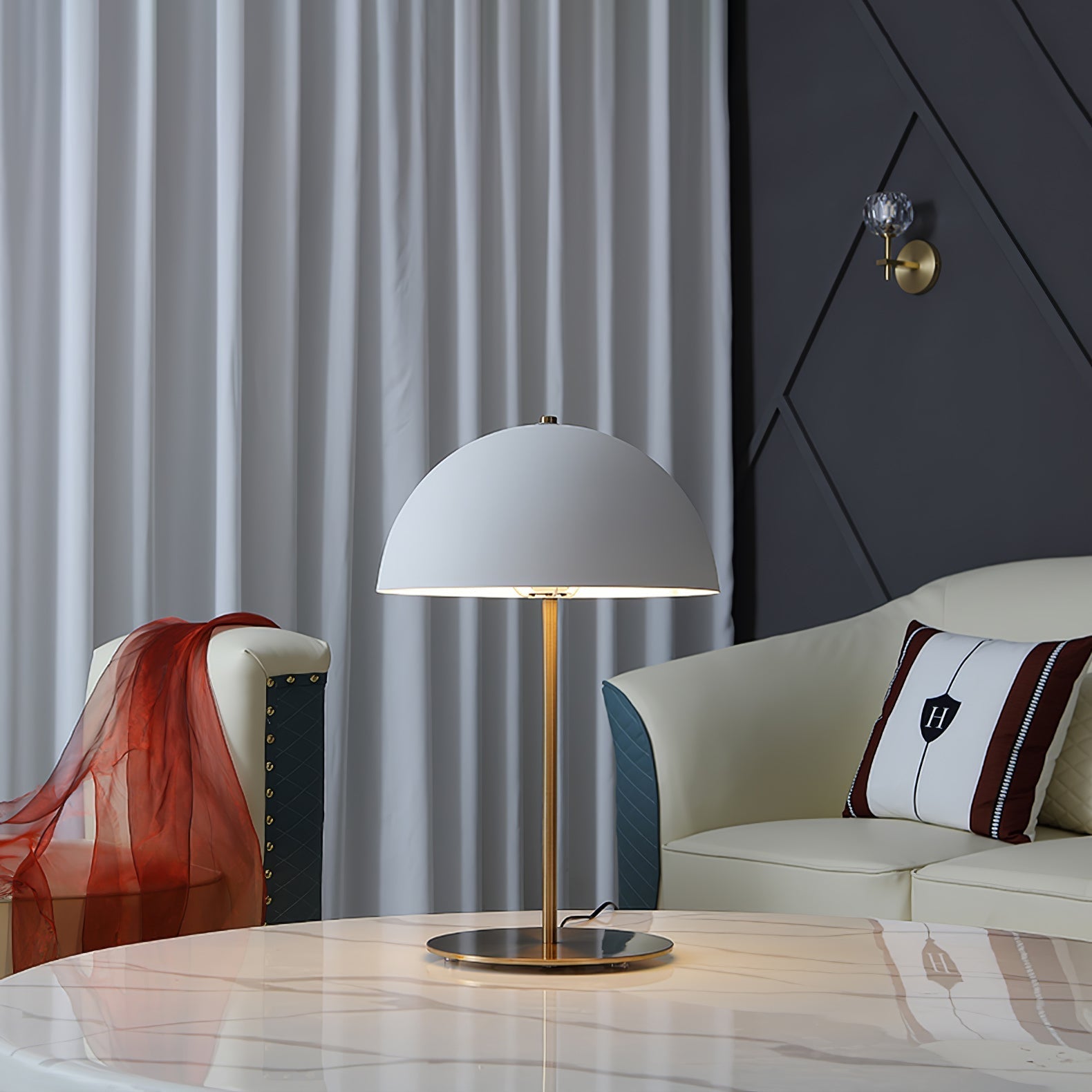 Zephen Acrylic Scandinavian Table Lamp - Neutral Decor