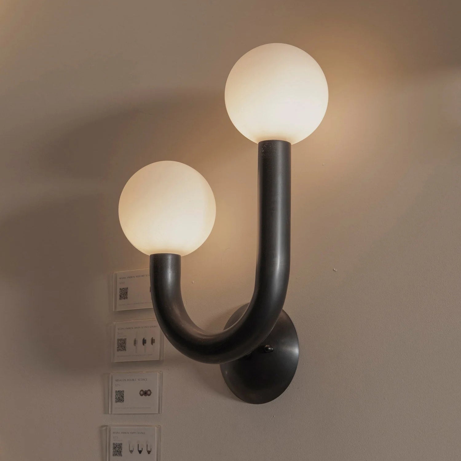 Zoshaos Modern Minimalist Happy Brass Glass Wall Lamp
