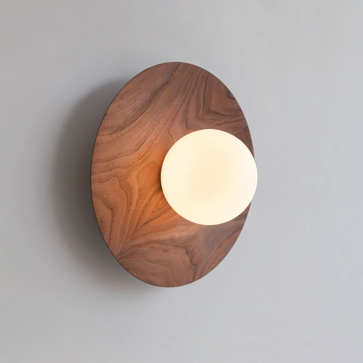 Eloza Modern Minimalist Wooden Glass Wall Light