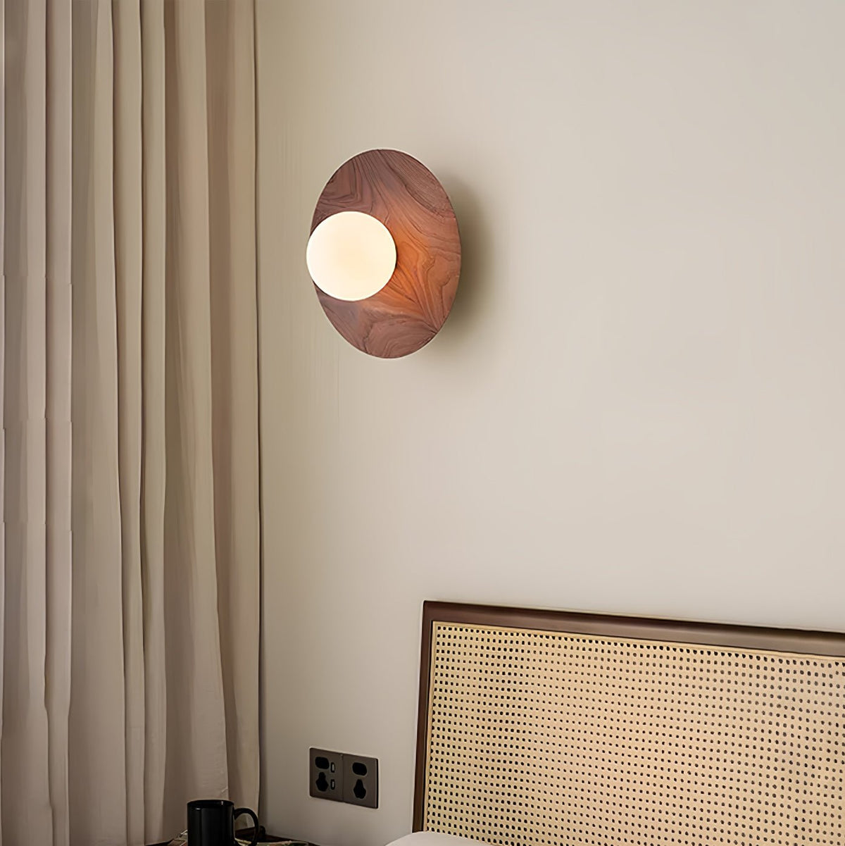 Eloza Modern Minimalist Wooden Glass Wall Light