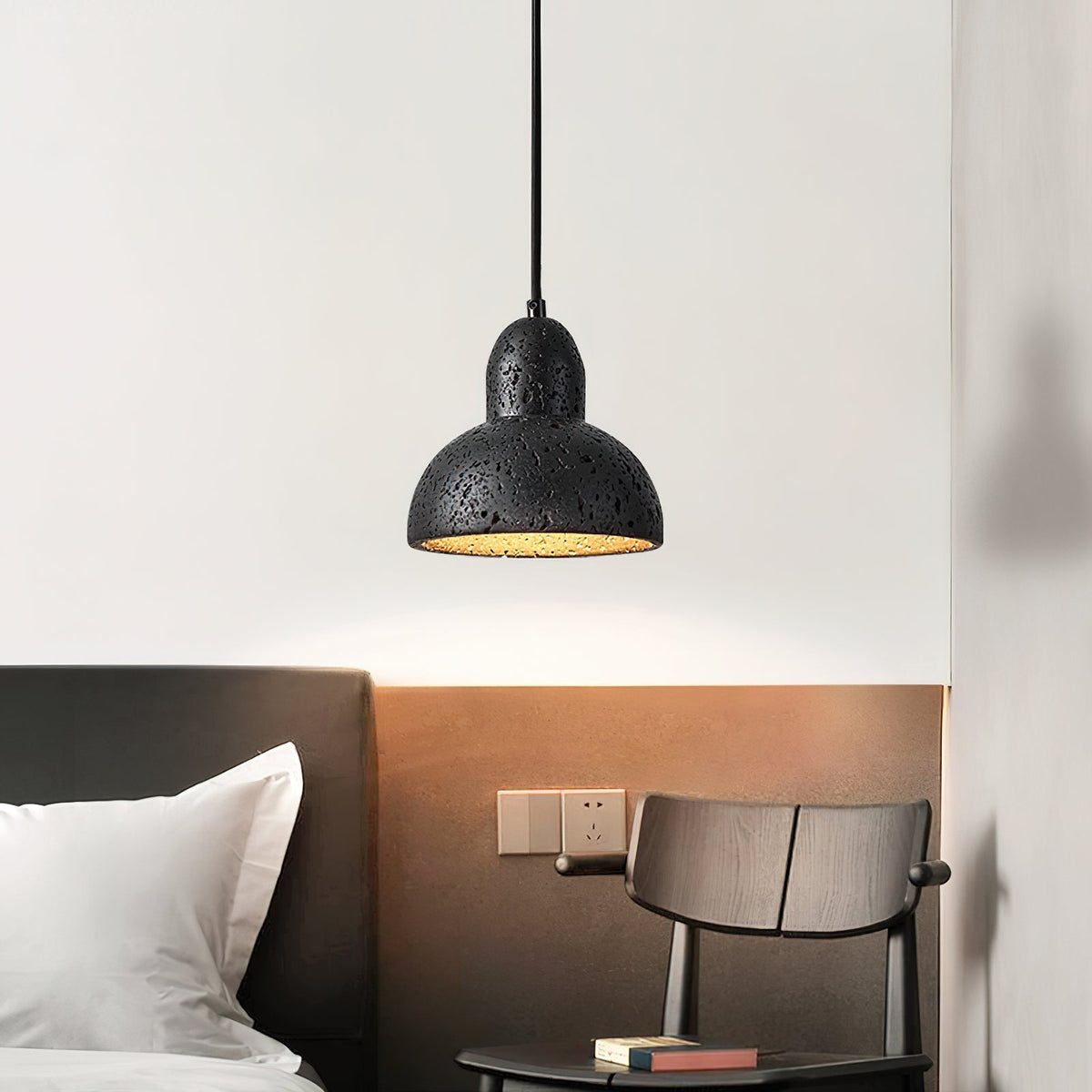Aklan Dome Shade Travertine Pendant Light