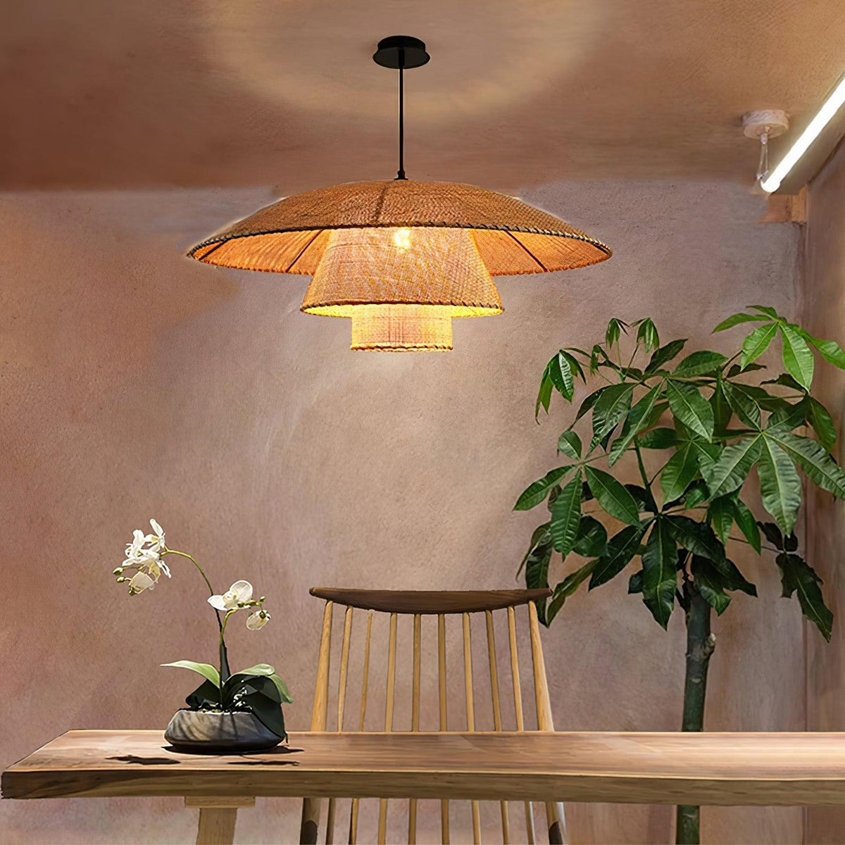 Arixu Rattan Vintage Pendant Lamp