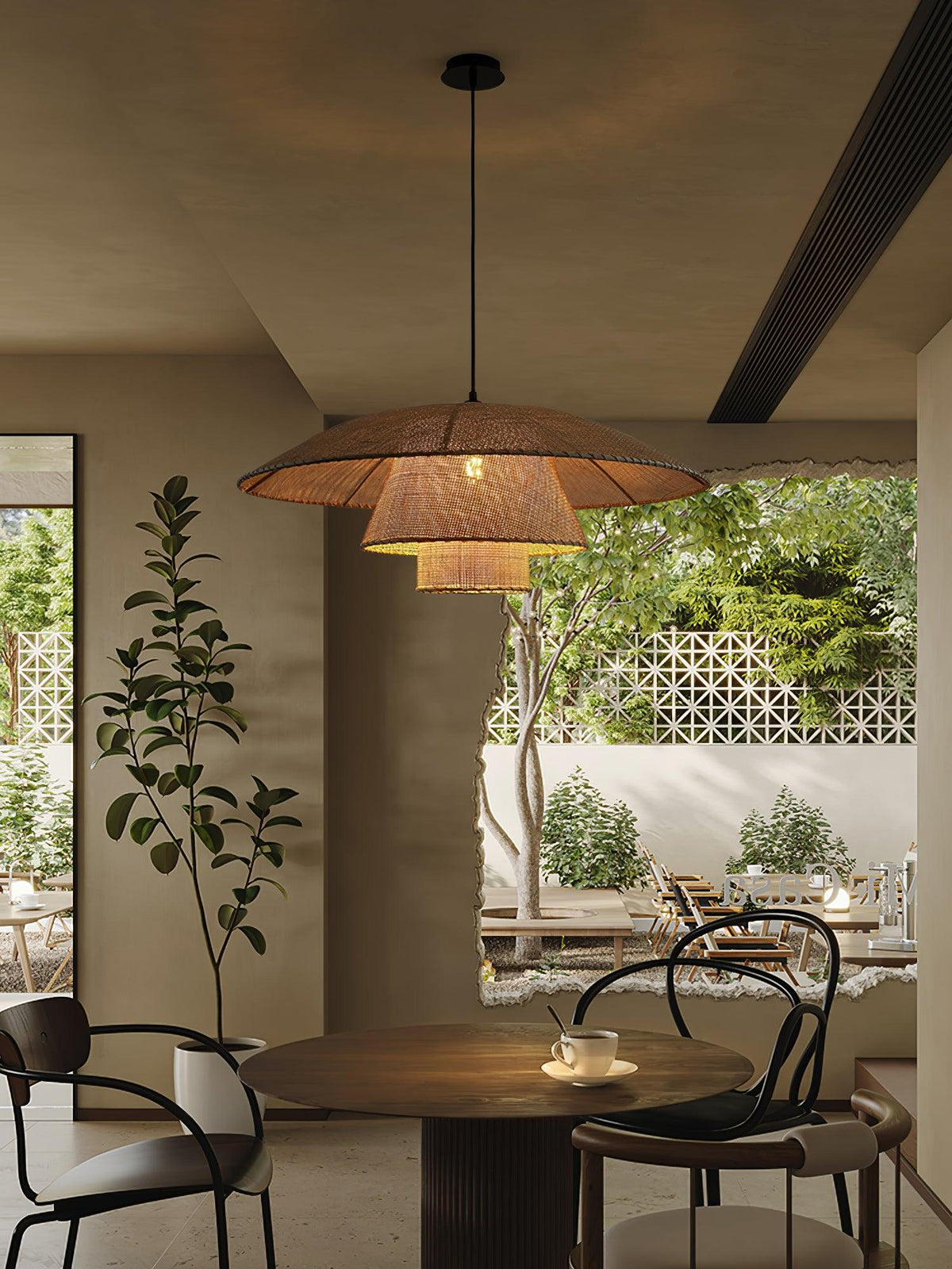 Arixu Rattan Vintage Pendant Lamp