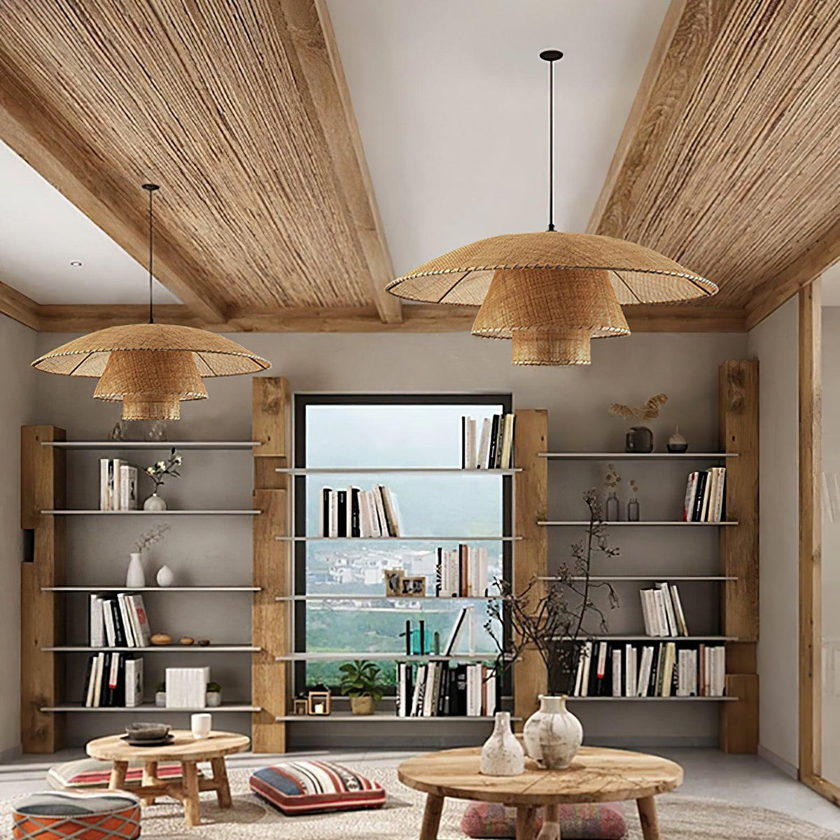 Arixu Rattan Vintage Pendant Lamp