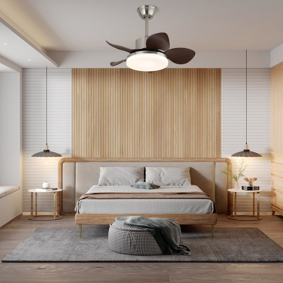 Rinelel Wood Ceiling Fan Light