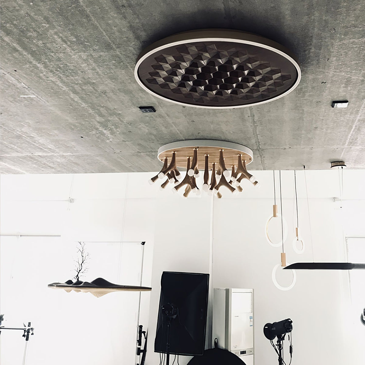 Cevynira Textured Bronze Flush Mount