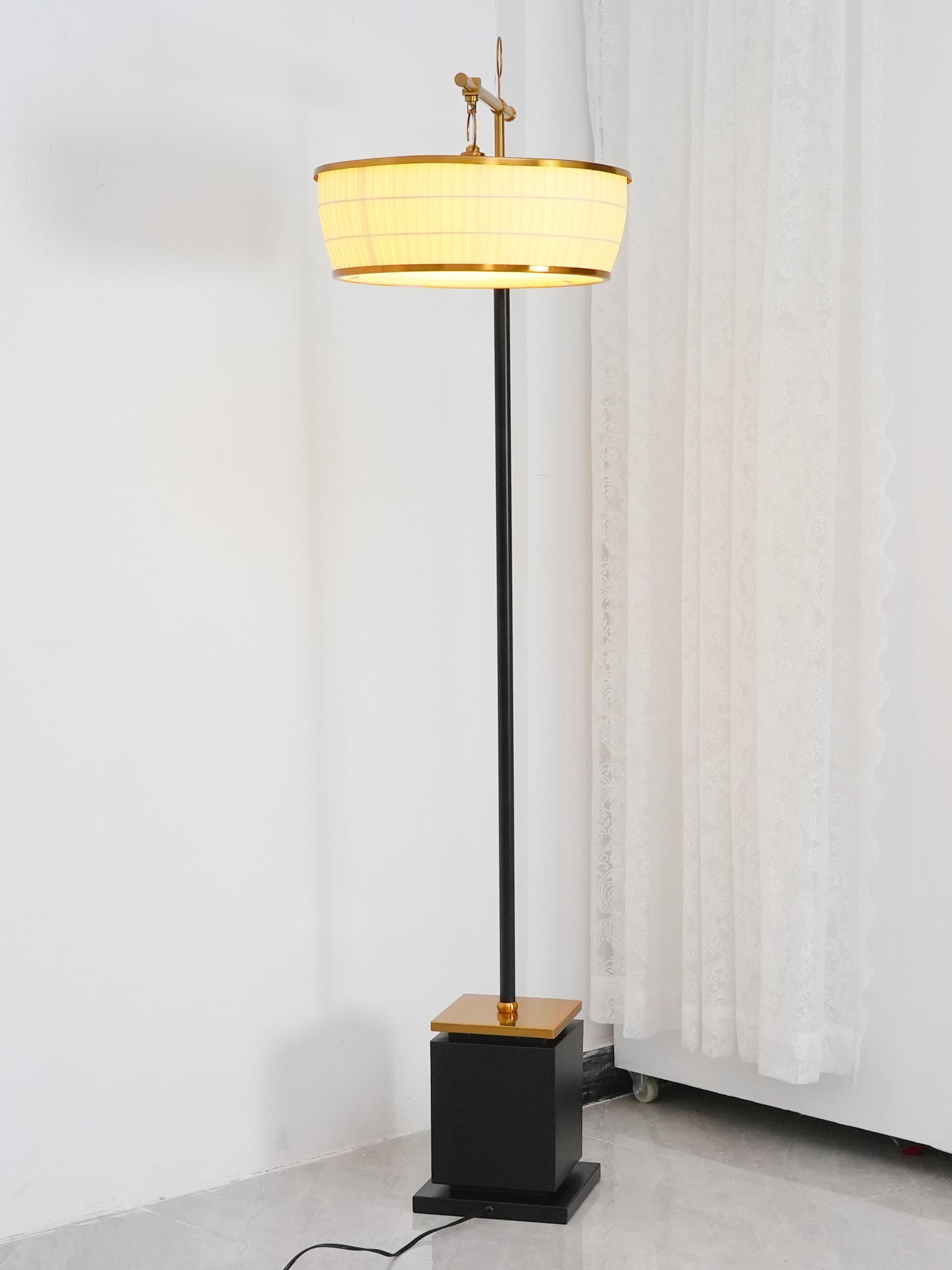 Kenneth Modern Fabric Floor Lamp - Neutral Decor