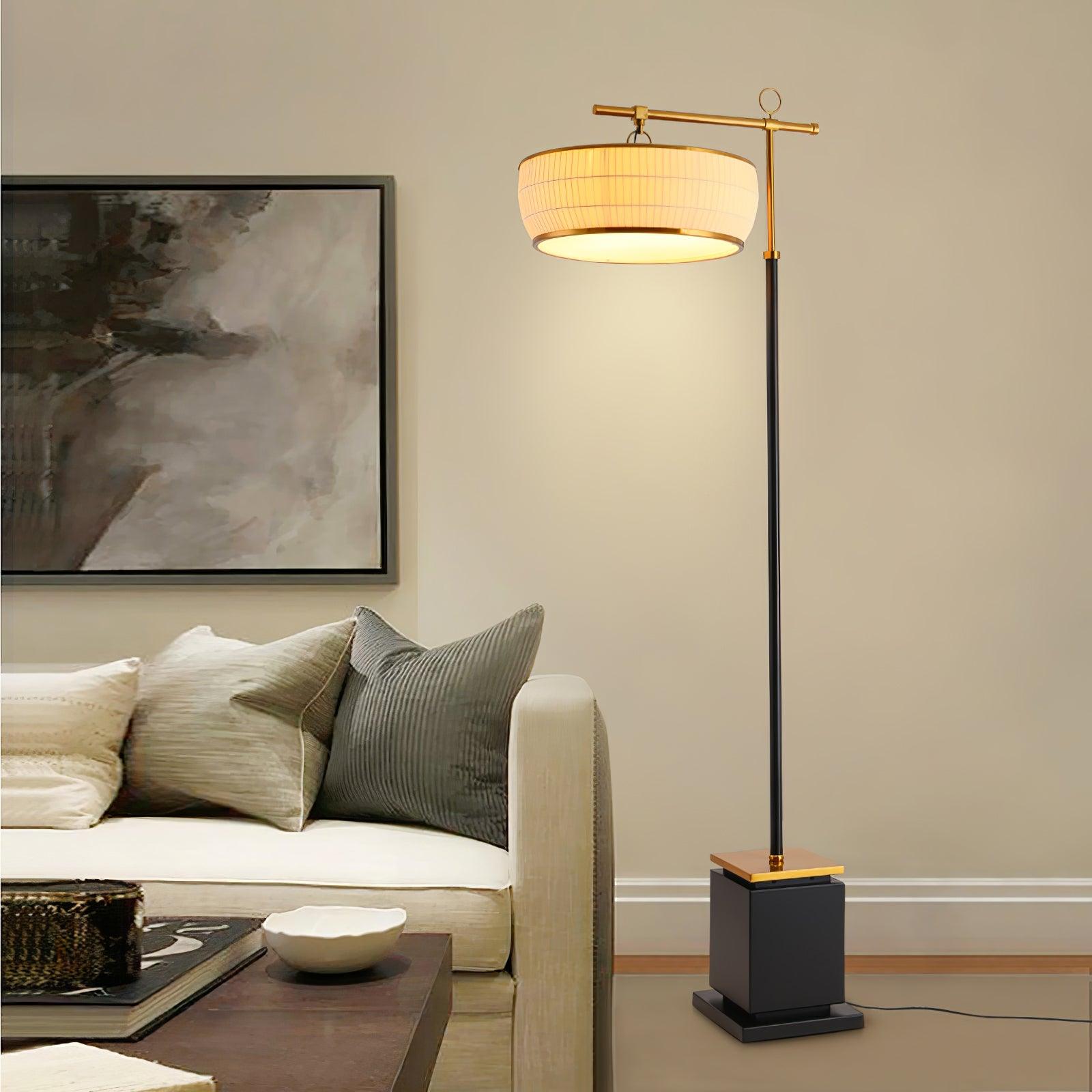 Kenneth Modern Fabric Floor Lamp - Neutral Decor