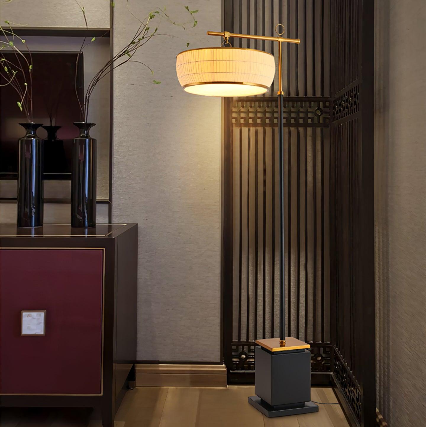 Kenneth Modern Fabric Floor Lamp - Neutral Decor