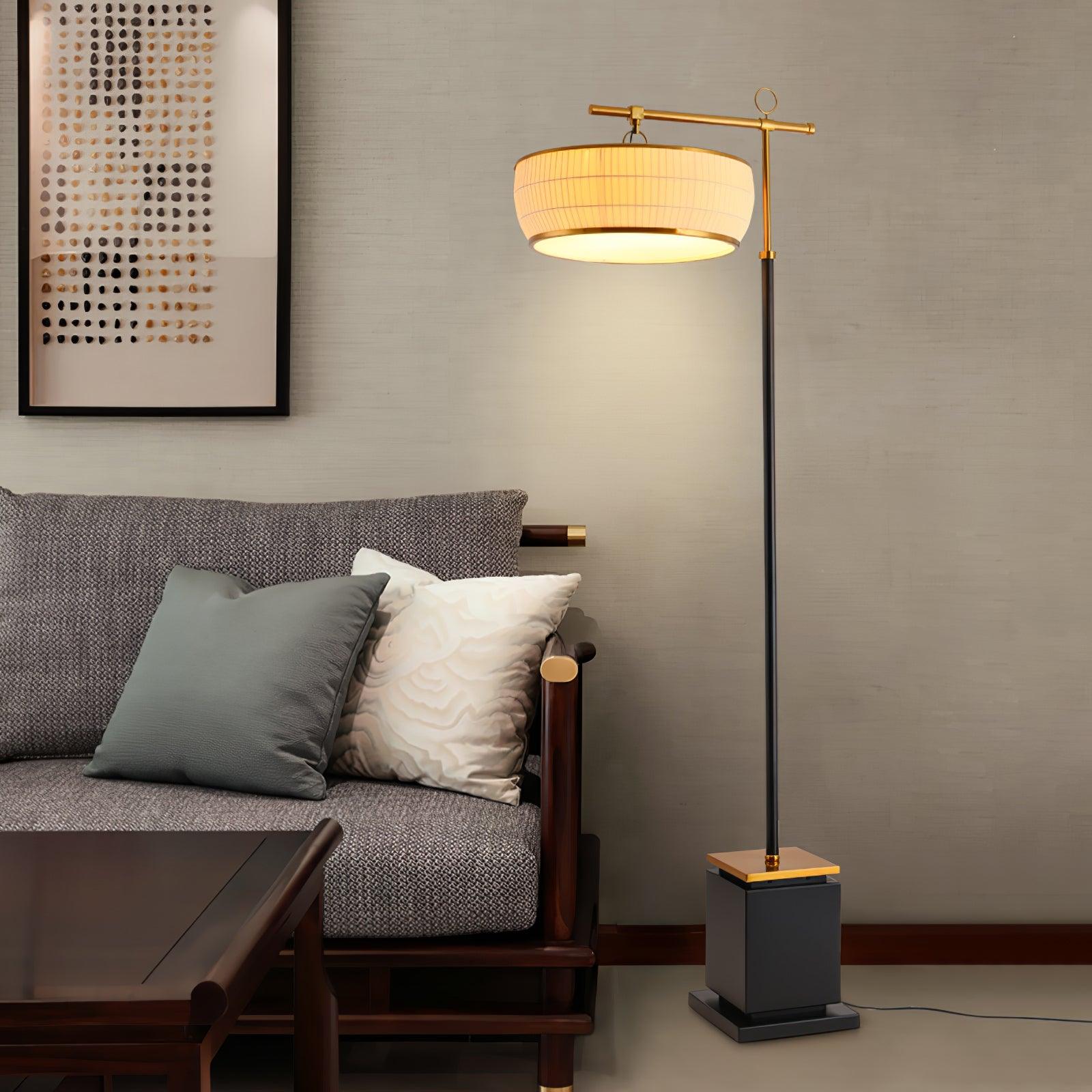 Kenneth Modern Fabric Floor Lamp - Neutral Decor