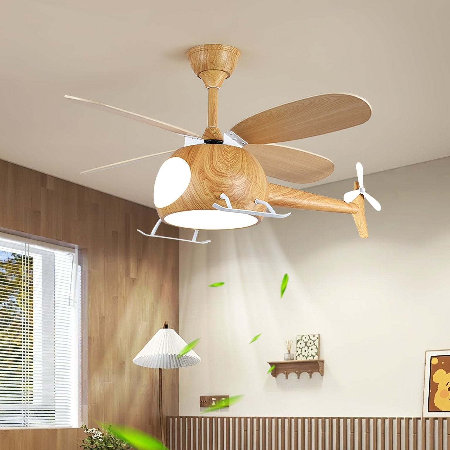 Aviara Modern Wood Breeze Kids Ceiling Fan Light