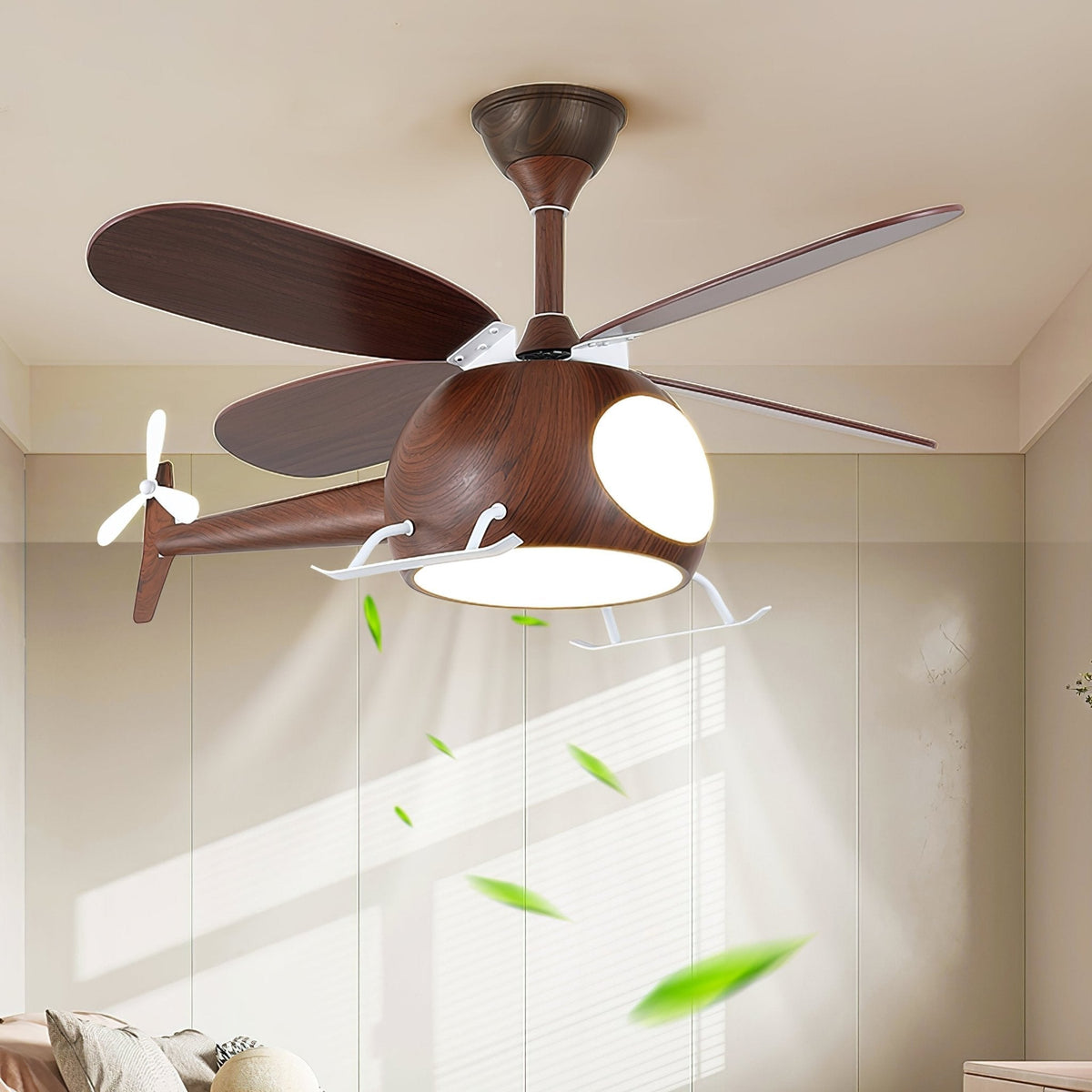 Aviara Modern Wood Breeze Kids Ceiling Fan Light