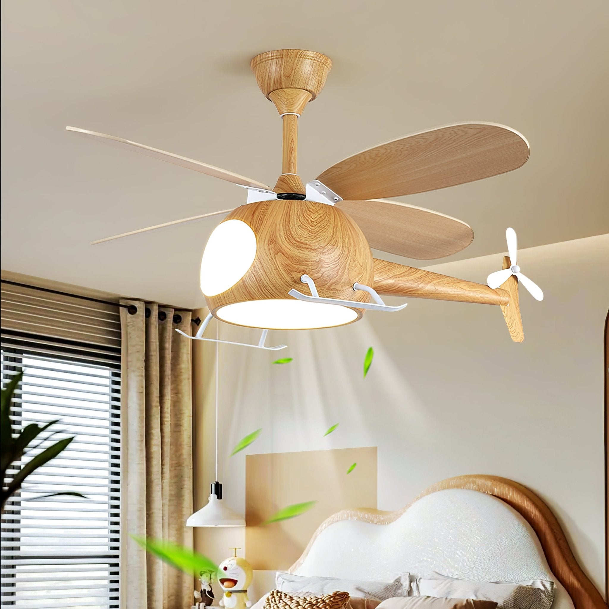 Aviara Modern Wood Breeze Kids Ceiling Fan Light