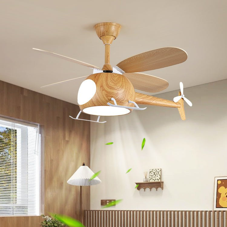 Aviara Modern Wood Breeze Kids Ceiling Fan Light