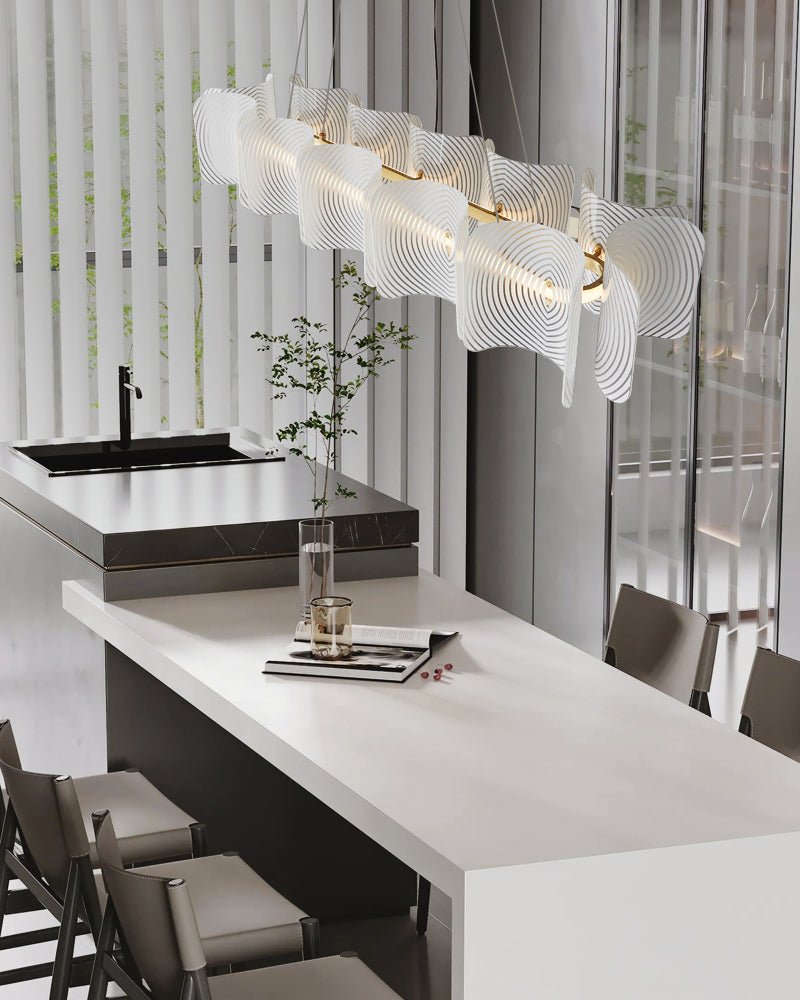 Virinia Postmodern Luxury Rectangle Brass Glass Pendant Lamp