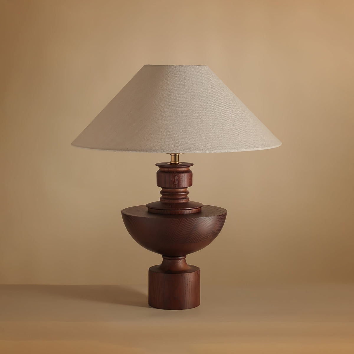 Dunell Wood Fabric Vintage Table Lamp