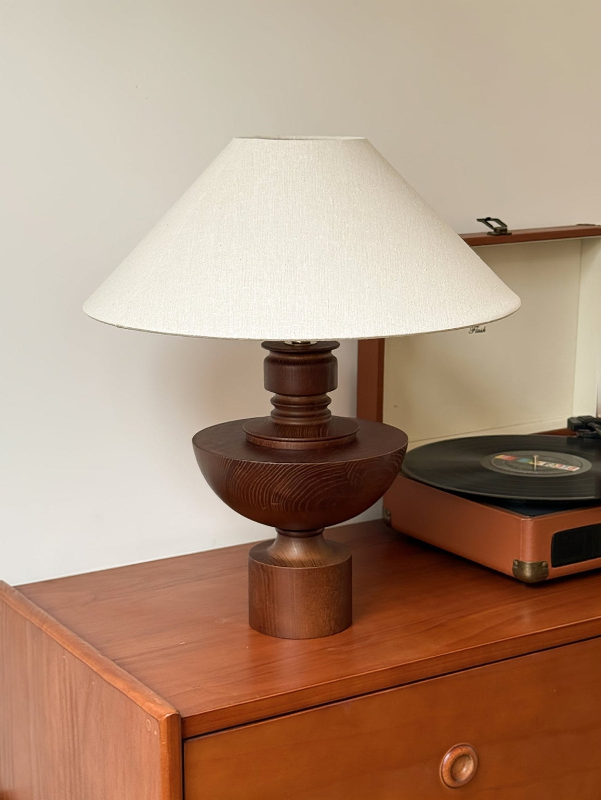 Dunell Wood Fabric Vintage Table Lamp