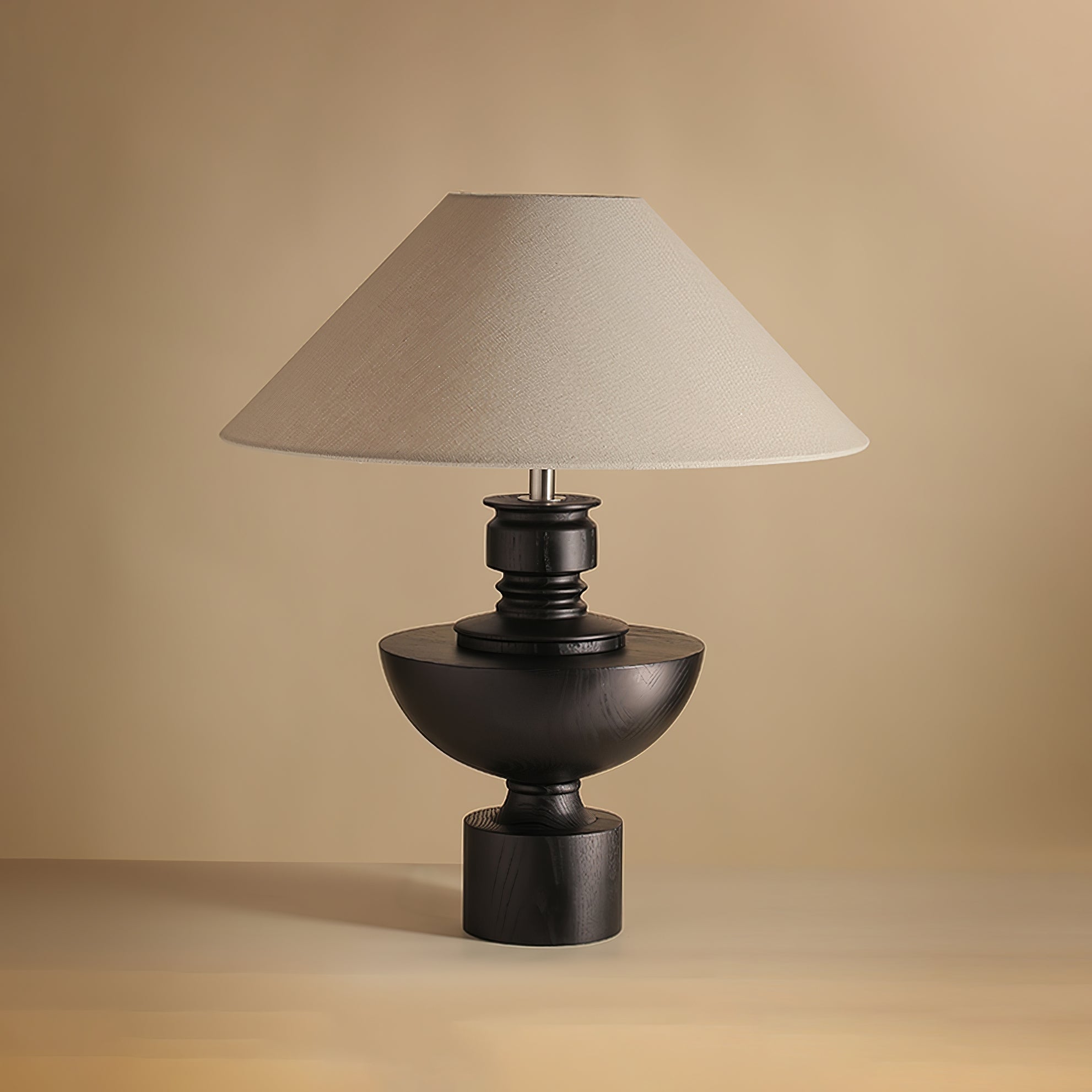 Dunell Wood Fabric Vintage Table Lamp