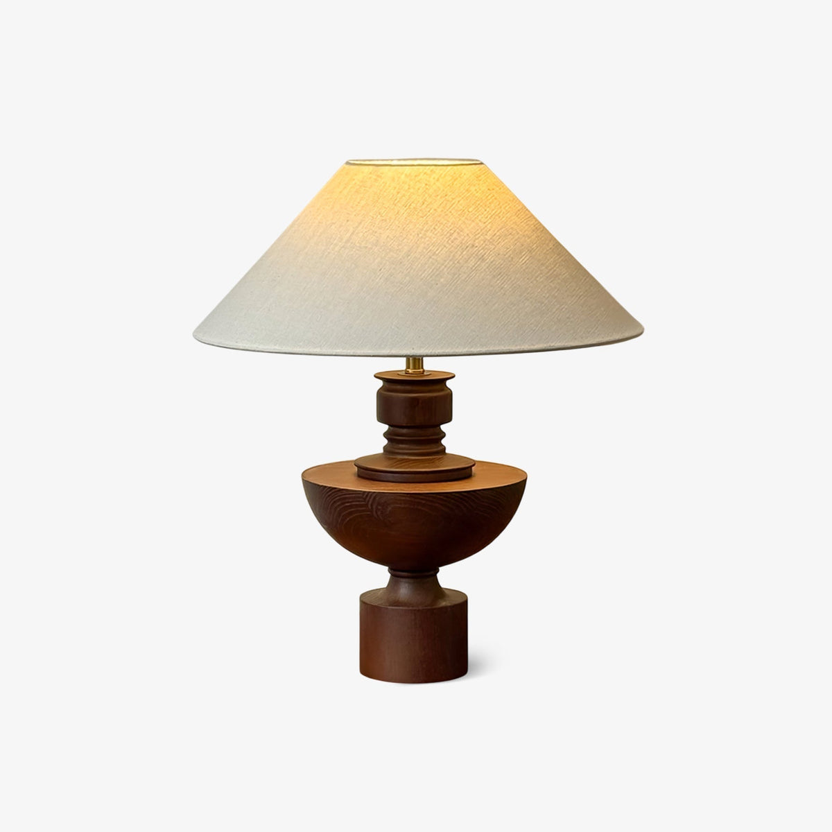 Dunell Wood Fabric Vintage Table Lamp