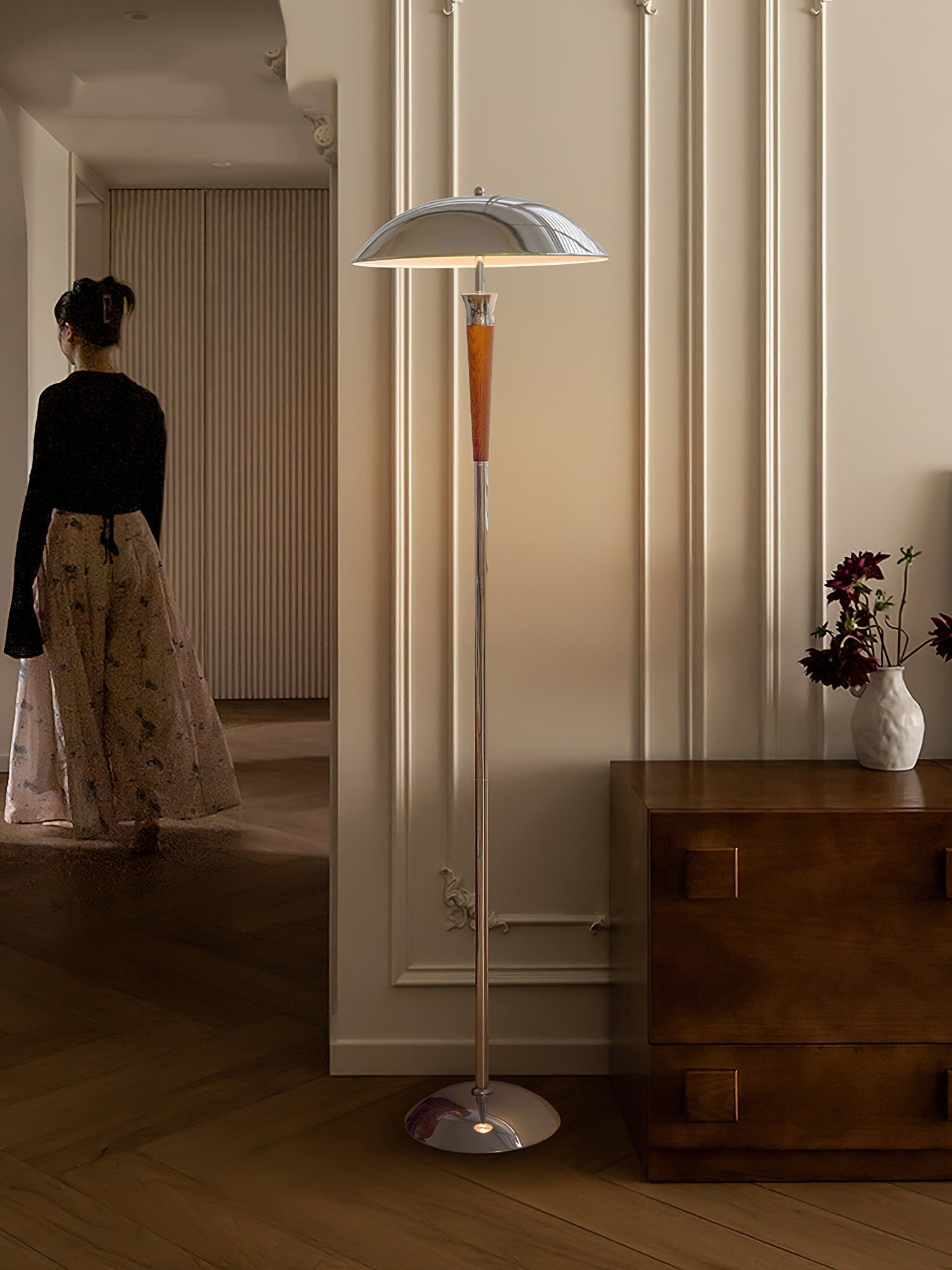 Viraivelle Retro Chrome Floor Lamp