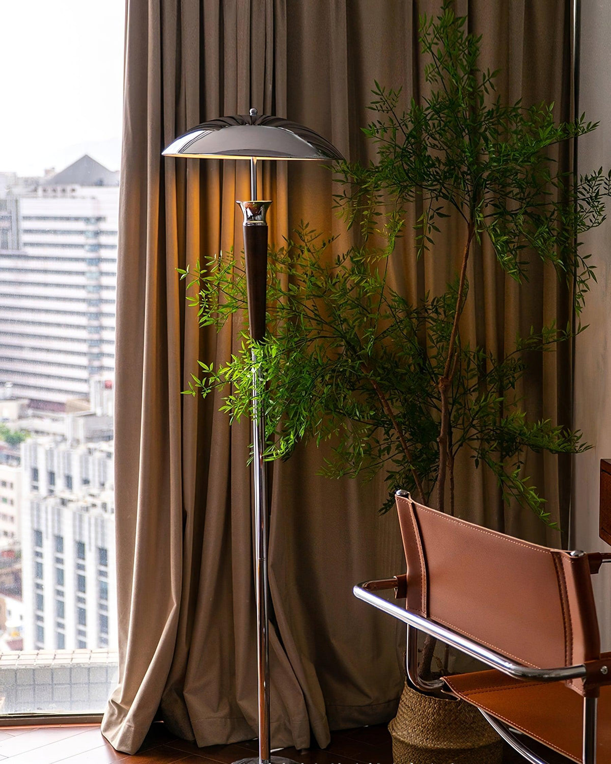 Viraivelle Retro Chrome Floor Lamp