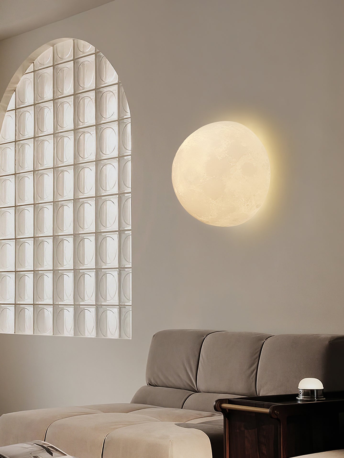 Olsolan Nordic Art Moon 3D Plastic Wall Lamp