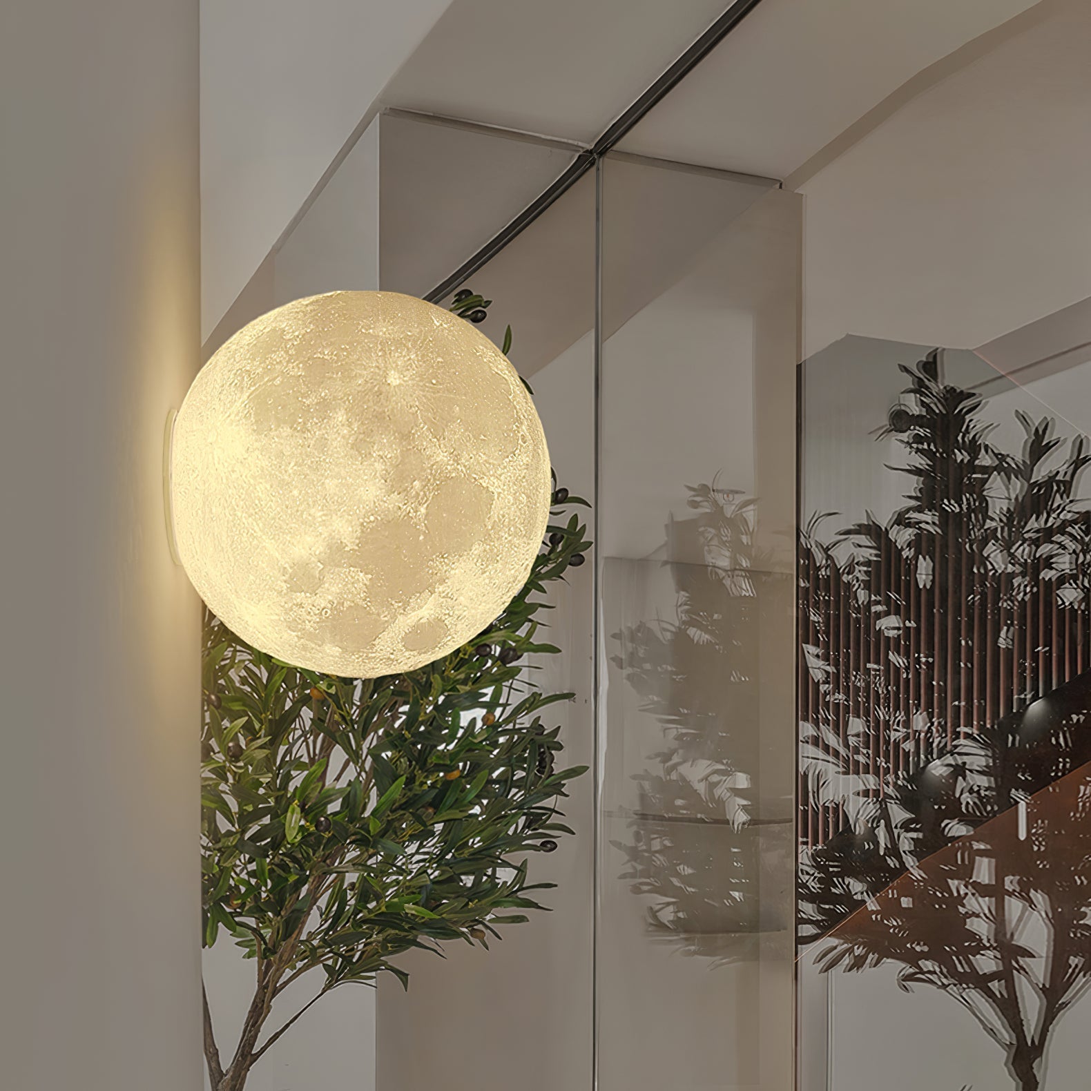 Olsolan Nordic Art Moon 3D Plastic Wall Lamp