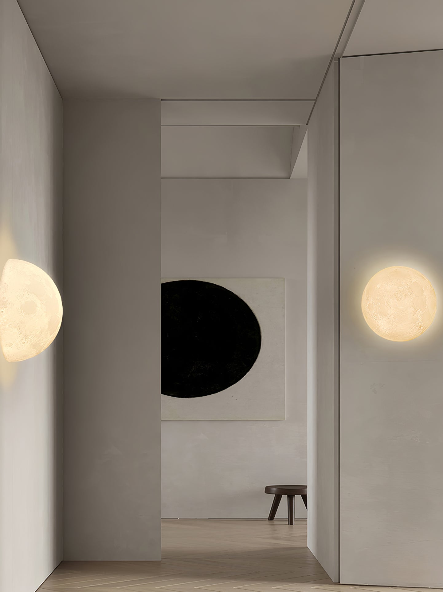 Olsolan Nordic Art Moon 3D Plastic Wall Lamp