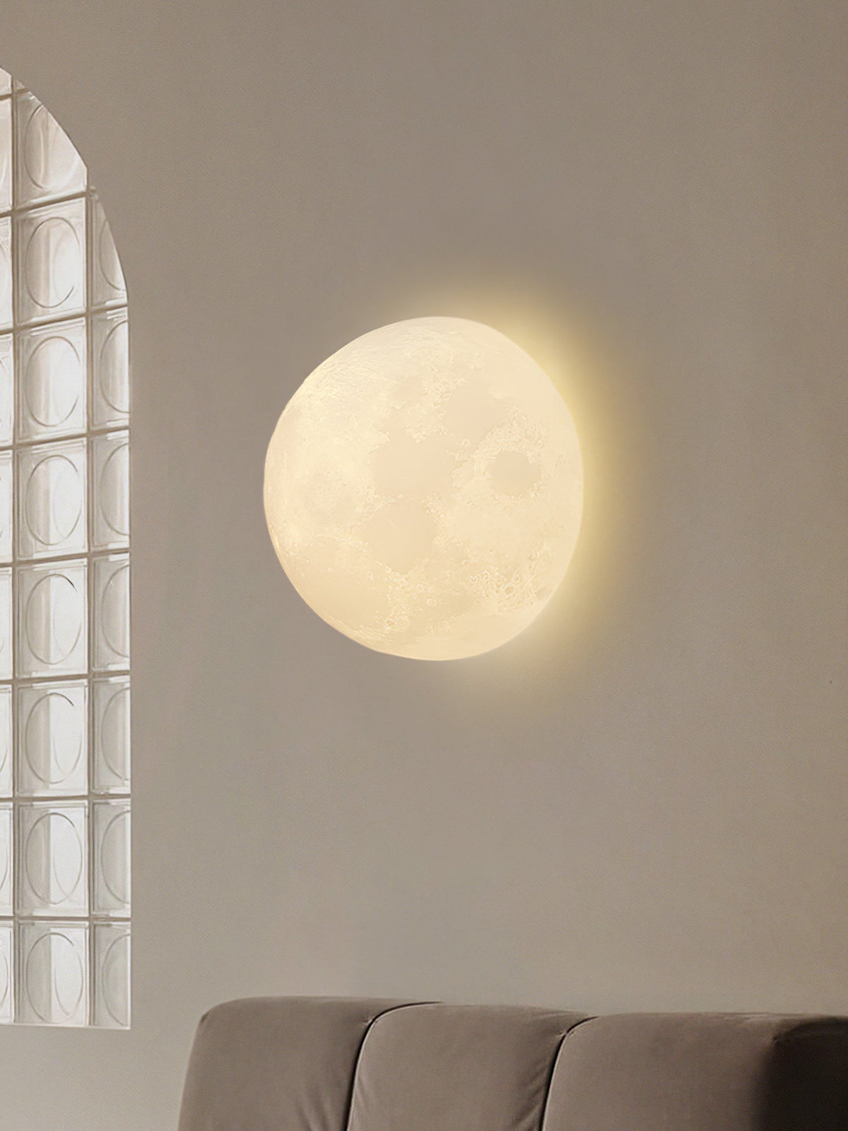 Olsolan Nordic Art Moon 3D Plastic Wall Lamp