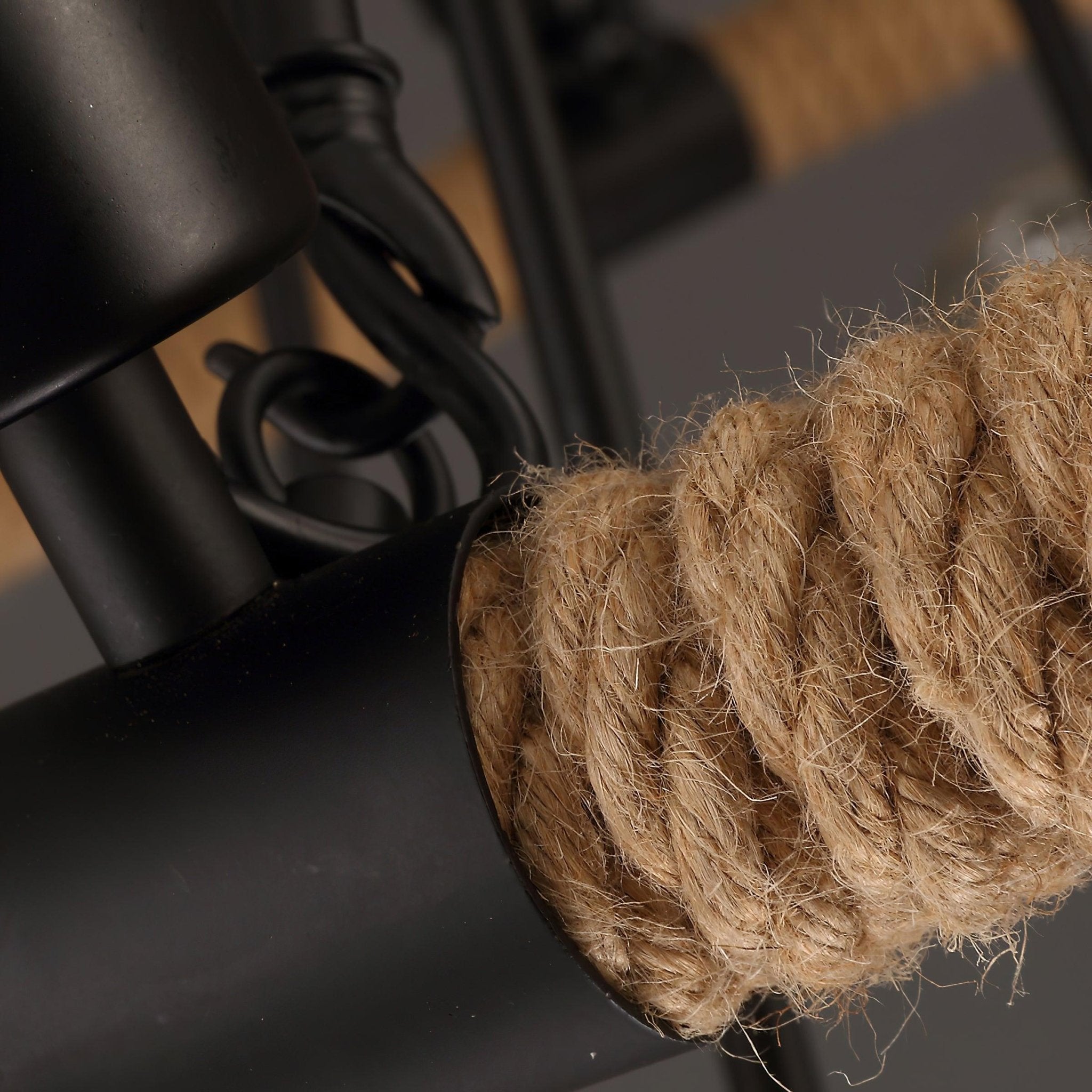 Novien Chandelier Hemp Rope Industrial Round
