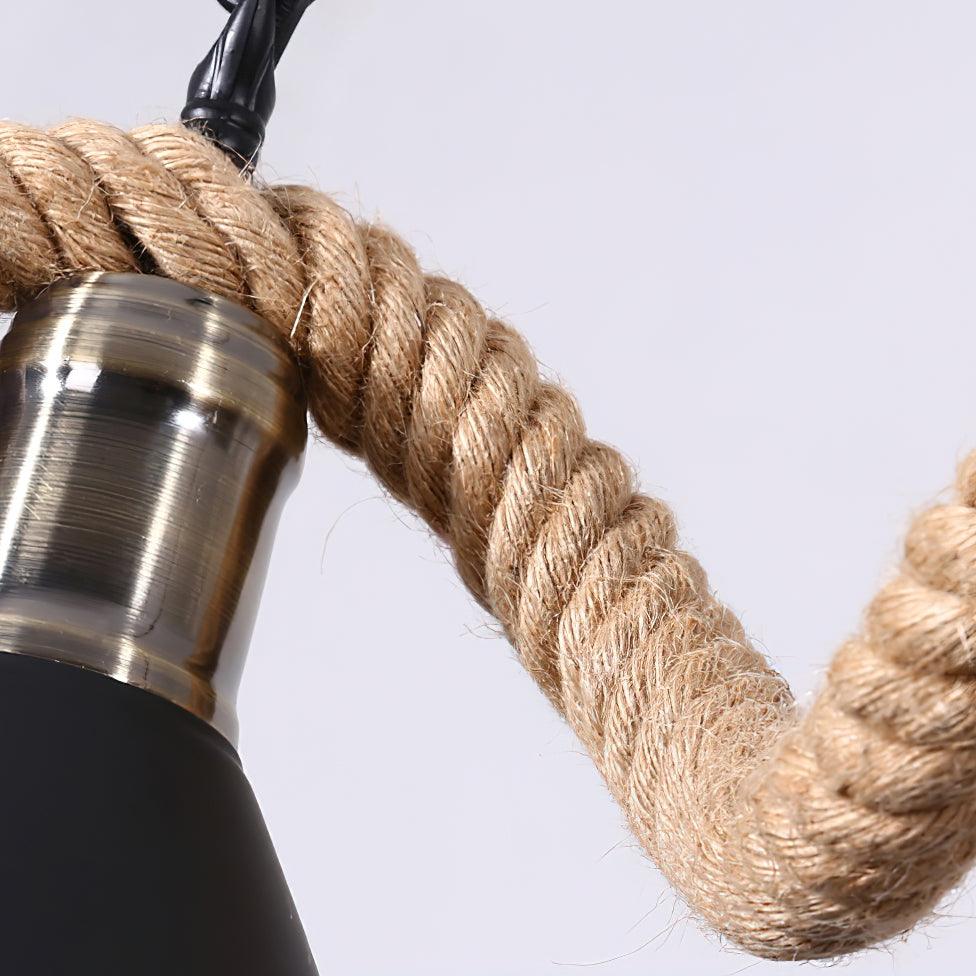 Novien Chandelier Hemp Rope Industrial Round