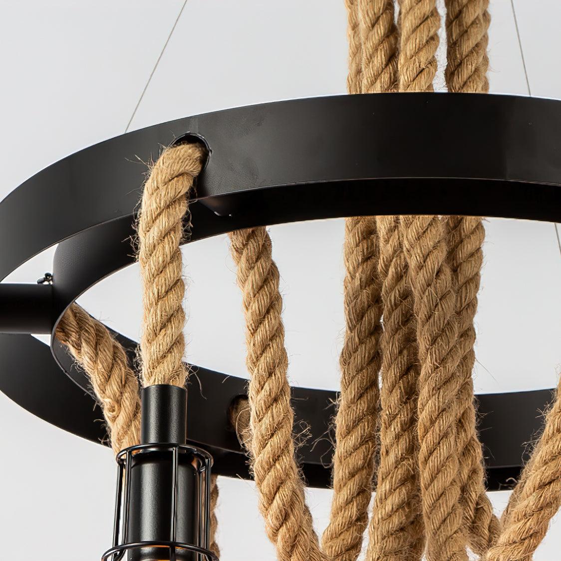 Ravoriel Chandelier Hemp Rope Industrial