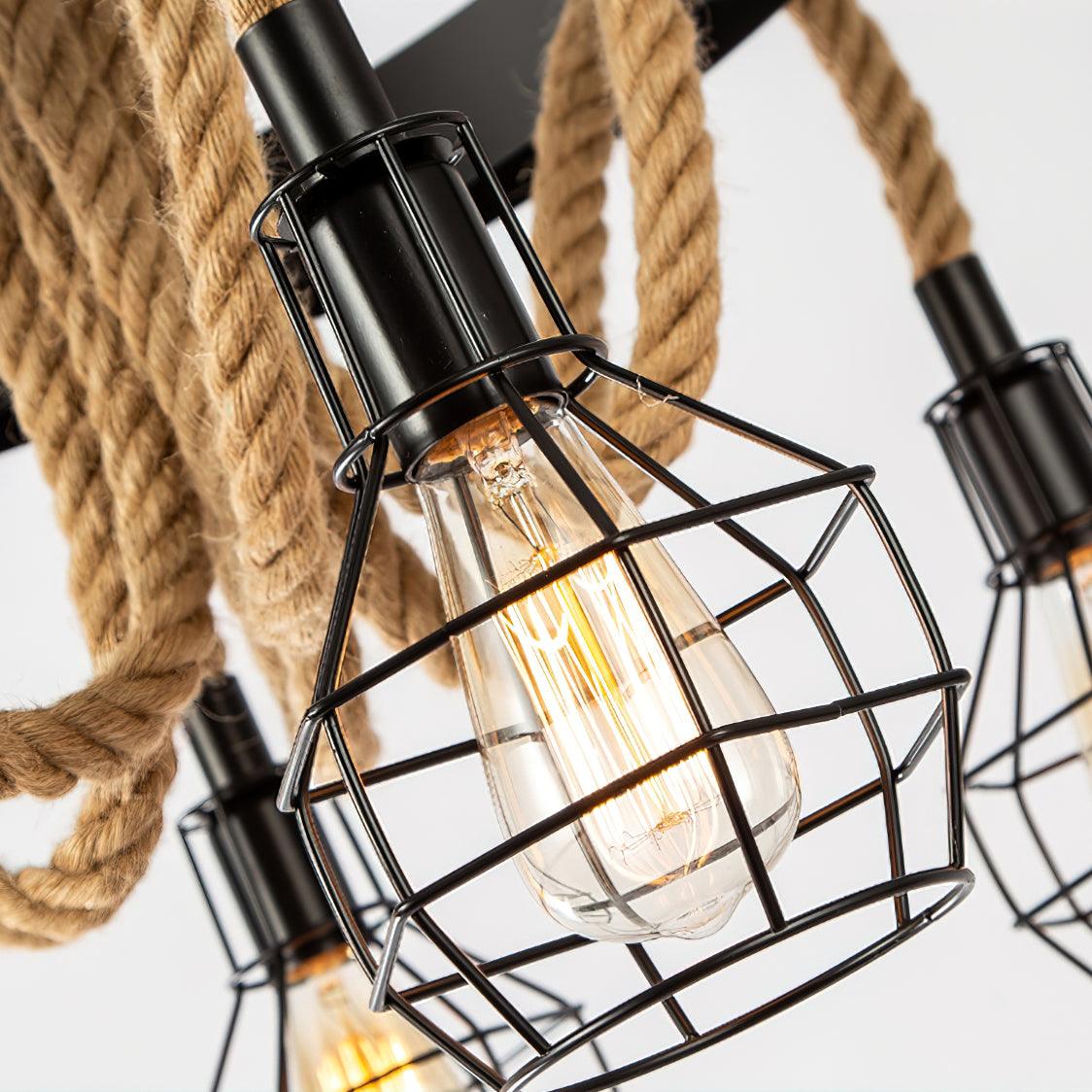 Ravoriel Chandelier Hemp Rope Industrial