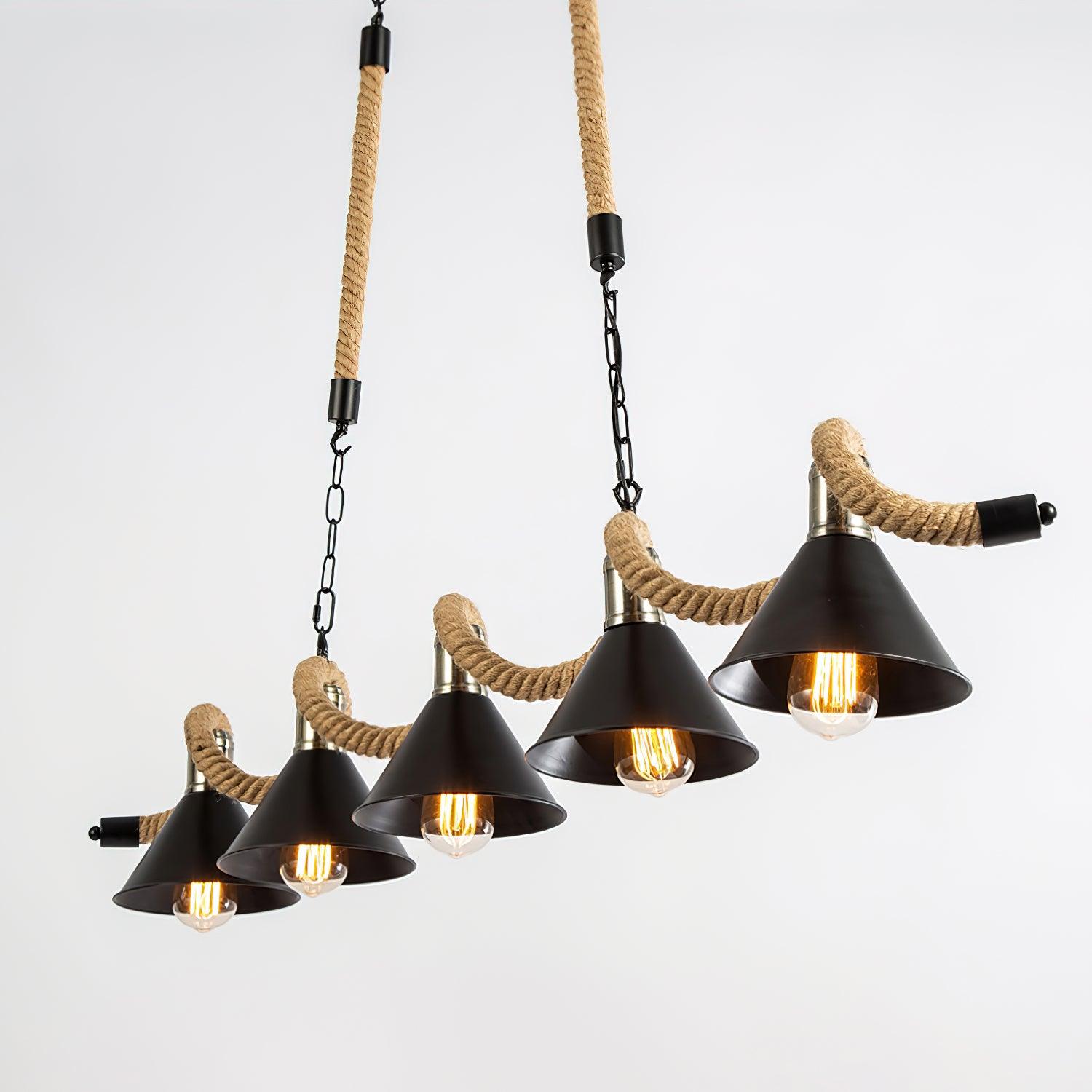 Canisaria Chandelier Hemp Rope Industrial Wave