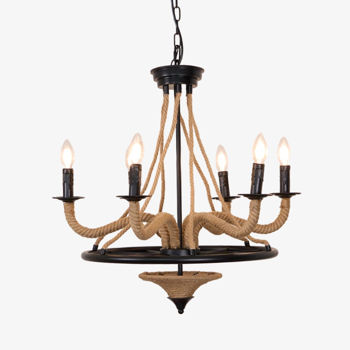 Ariiella Chandelier Hemp Rope Large Wheel